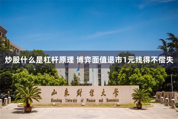 炒股什么是杠杆原理 博弈面值退市1元线得不偿失