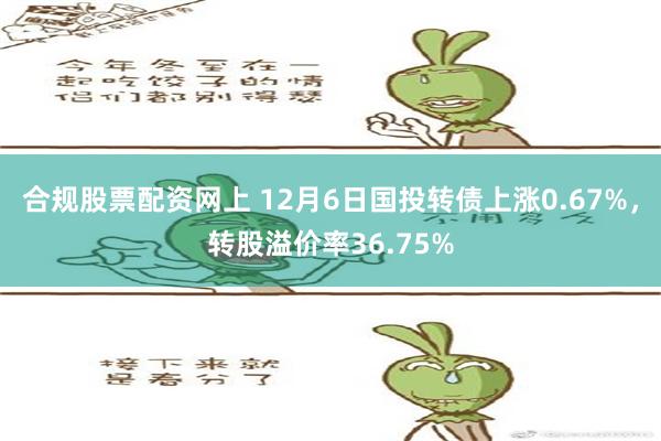 合规股票配资网上 12月6日国投转债上涨0.67%，转股溢价率36.75%