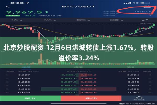 北京炒股配资 12月6日洪城转债上涨1.67%，转股溢价率3.24%