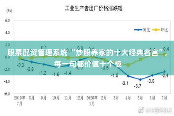 股票配资管理系统 “炒股养家的十大经典名言”, 每一句都价值十个板